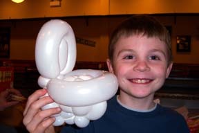 This young boy want a balloon toilet