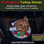 Balloon animal meme of a Turkey Dinner