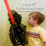 Balloon animal Darth Vader meme - You're not my father